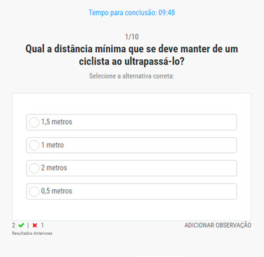Tela interna do Simulador IA